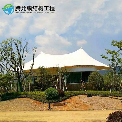 设计安装膜结构民宿 室外休闲凉亭遮阳篷 度假景区酒店张拉膜雨棚